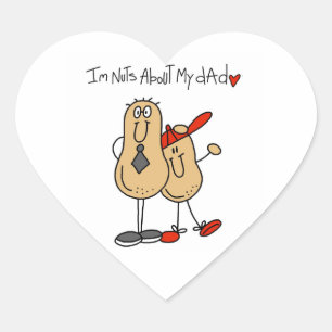Nuts About My Dad T-shirts and Gifts Heart Sticker