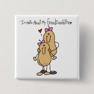 Nuts About My Granddaughter T-shirts and Gifts 15 Cm Square Badge