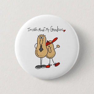 Nuts About My Grandson 6 Cm Round Badge
