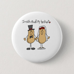 Nuts About My Husband 6 Cm Round Badge