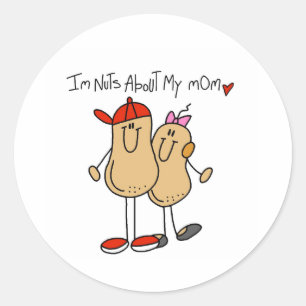 Nuts About My Mum-Son Classic Round Sticker