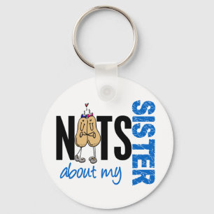 Nuts About My Sister 1 BLUE Key Ring