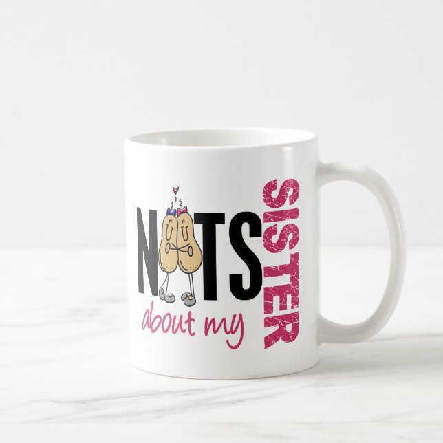 Nuts About My Sister 1 Pink Coffee Mug (Right)