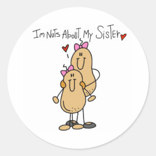 Nuts About My Sister Classic Round Sticker