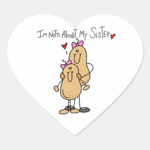 Nuts About My Sister T-shirts and Gifts Heart Sticker