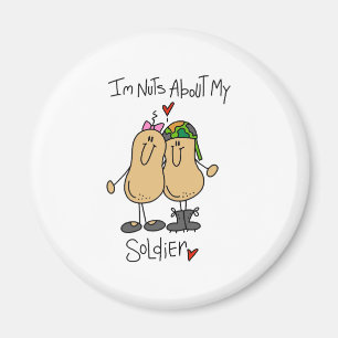 Nuts About My Soldier Magnet