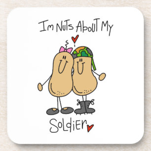 Nuts About My Soldier T-shirts and Gifts Coaster