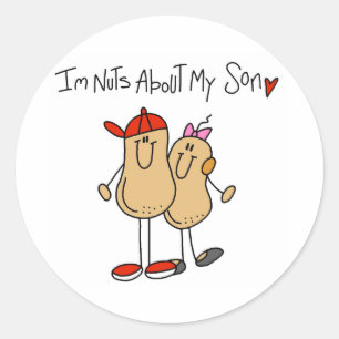 Nuts About My Son Classic Round Sticker