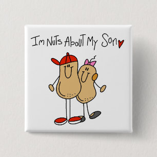Nuts About My Son T-shirts and Gifts 15 Cm Square Badge