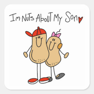 Nuts About My Son T-shirts and Gifts Square Sticker