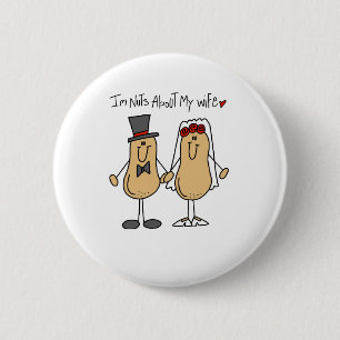 Nuts About My Wife 6 Cm Round Badge