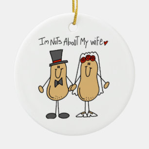 Nuts About My Wife T-shirts and Gifts Ceramic Tree Decoration