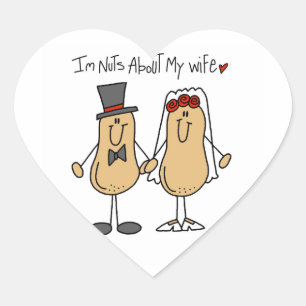 Nuts About My Wife T-shirts and Gifts Heart Sticker