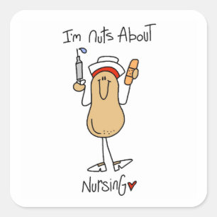 Nuts About Nursing T-shirts and Gifts Square Sticker