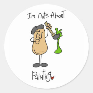 Nuts About Painting T-shirts and Gifts Classic Round Sticker