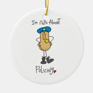 Nuts About Policing T-shirts and Gifts Ceramic Tree Decoration