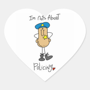 Nuts About Policing T-shirts and Gifts Heart Sticker