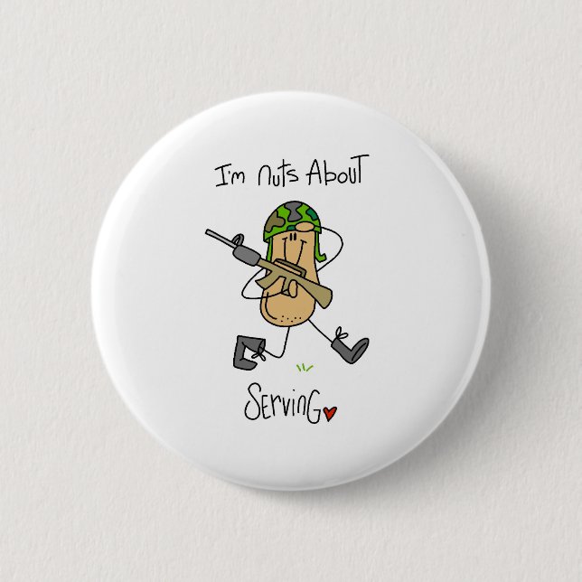 Nuts About Serving 6 Cm Round Badge (Front)