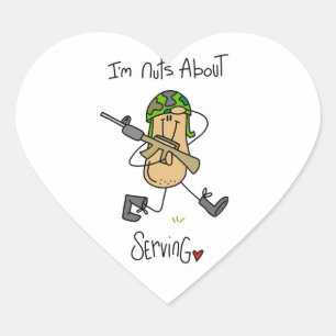Nuts About Serving T-shirts and Gifts Heart Sticker