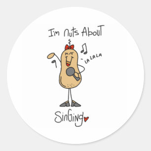 Nuts About Singing Classic Round Sticker