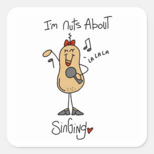 Nuts About Singing T-shirts and Gifts Square Sticker