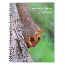 Nuts About Squirrels Personalised Notebook