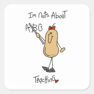Nuts About Teaching T-shirts and Gifts Square Sticker