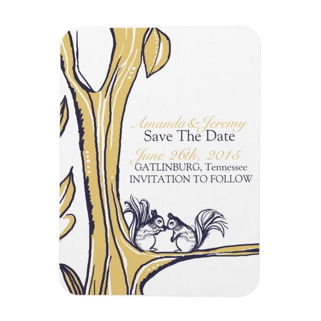 Nuts About You Squirrels Save The Date Magnet (Vertical)