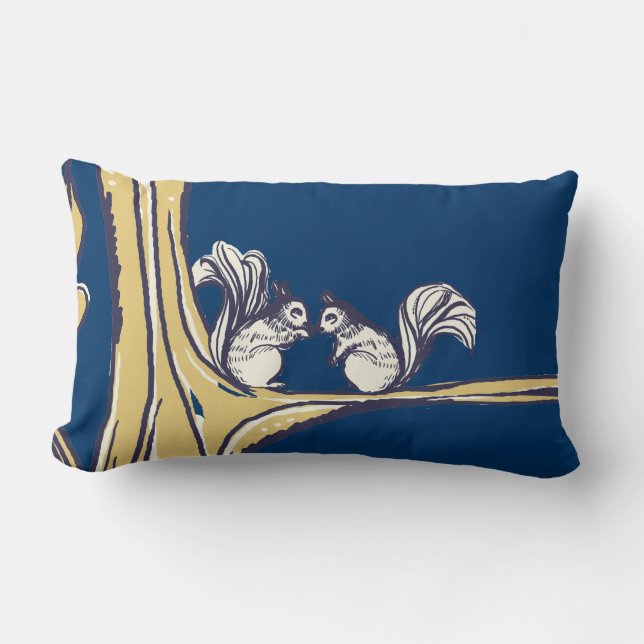 Nuts About You Squirrels Wedding Lumbar Cushion (Front)