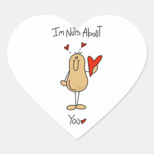 Nuts About You T-shirts and Gifts Heart Sticker