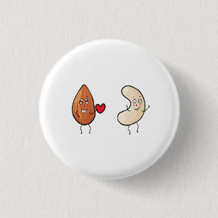 Nuts, almond and cashew nut theme 3 cm round badge
