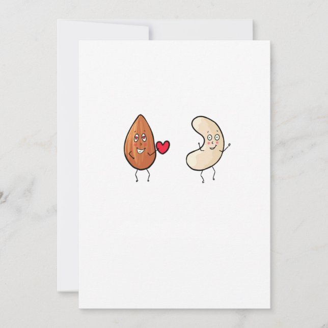 Nuts, almond and cashew nut theme invitation (Front)