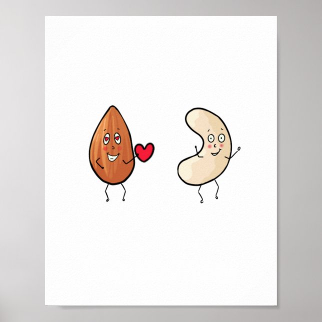 Nuts, almond and cashew nut theme poster (Front)