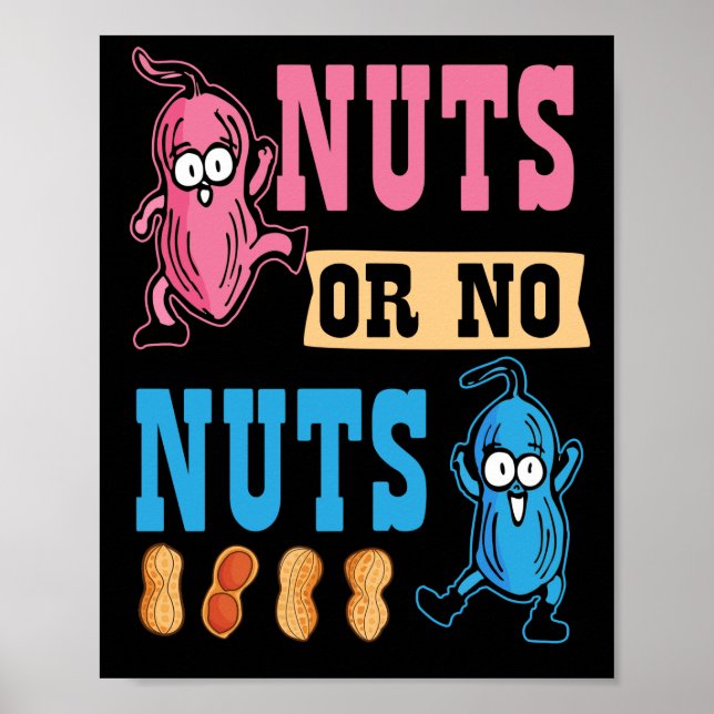 Nuts or No Nuts Baby Gender Reveal Poster (Front)