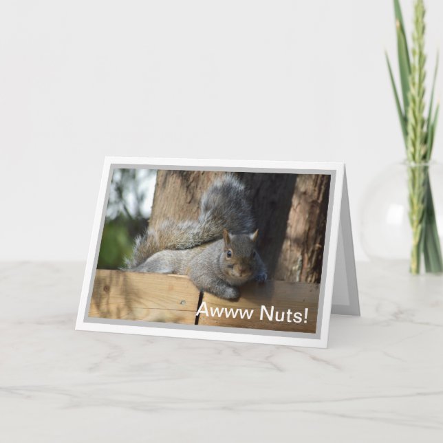 Nutty Birthday Squirrel Personalised Card (Front)