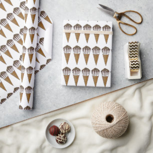 Nutty Buddy Chocolate Peanut Ice Cream Cone  Wrapping Paper