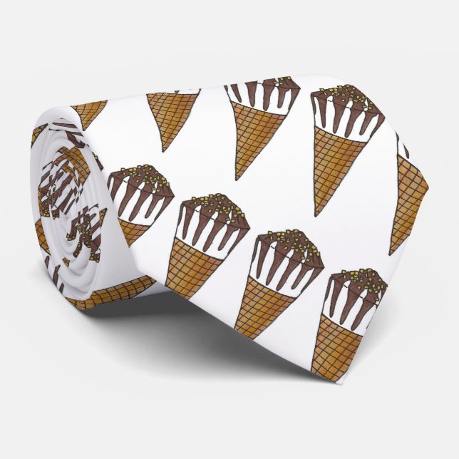 Nutty Buddy Vanilla Ice Cream Cone Tie (Rolled)