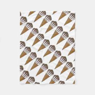Nutty Buddy Vanilla Peanut Ice Cream Cone Foodie Fleece Blanket