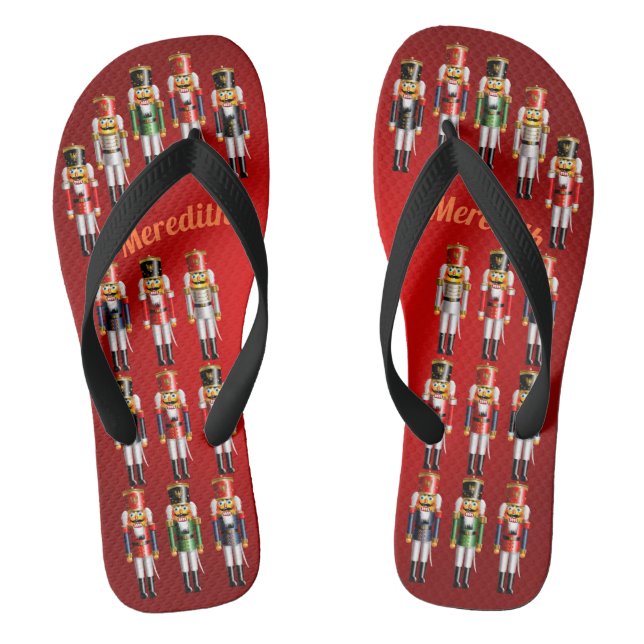 Nutty Nutcracker Toy Soldiers Army Jandals (Footbed)