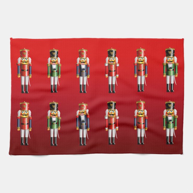 Nutty Nutcrackers Army Tea Towel (Horizontal)