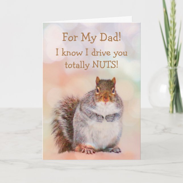 Nutty Squirrel Father's Day Holiday Card (Front)