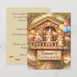 Nutty Squirrel Party Digital Download Invitation