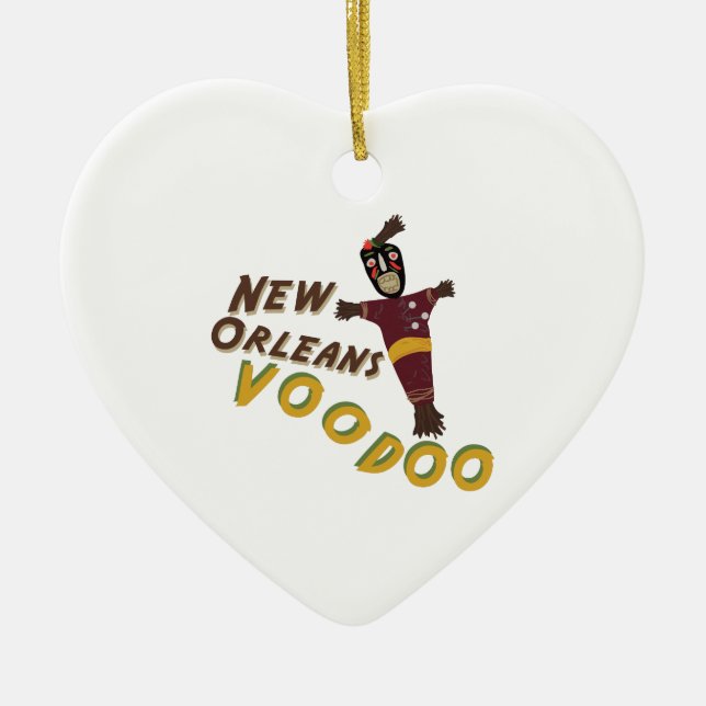 Nw Orleans Voodoo Doll Ceramic Tree Decoration (Front)