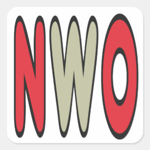 NWO New World Order Square Sticker