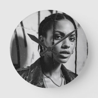 NY90 street portraits Round Clock