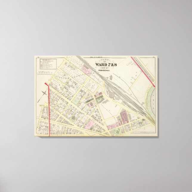 NY Boston & Providence Rail Road Map Canvas Print (Front)