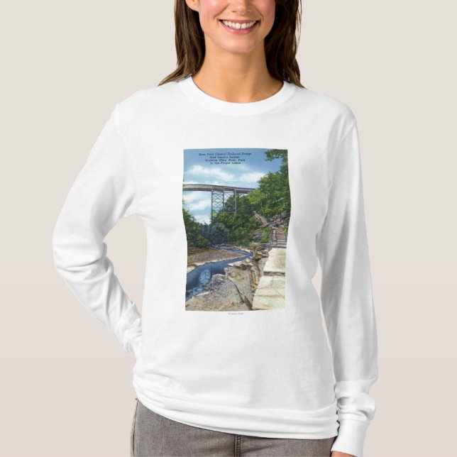 NY Central RR Bridge, Jacob's Ladder T-Shirt (Front)