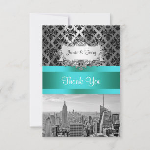 NY City Skyline BW B3 Damask F2 - Thank You
