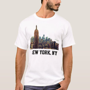 NY City Skyline Empire State Building, LM 7 T-Shirt