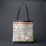 NY Finger Lakes Shoulder Tote Bag<br><div class="desc">It's a terrific vintage illustrated postcard map of the Finger Lakes,  NY repurposed!</div>